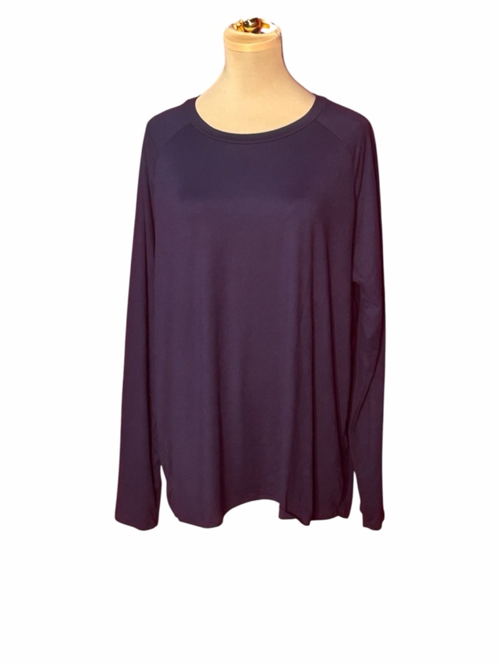 Perfect Peach Deep Navy Long Sleeve Crewneck Top Size XL